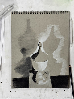 Charcoal on toned paper