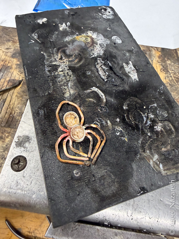 The same on a charcoal block